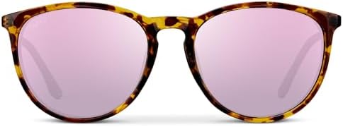 WearMe Pro Women's Round Polarized Sunglasses - UV400 Protection, Lightweight Frame, Retro Style