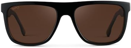 WMP Eyewear - Men's Bold Flat-Top Square Sunglasses, Polarized Lenses, 100% UV Protection, Lightweight and Durable