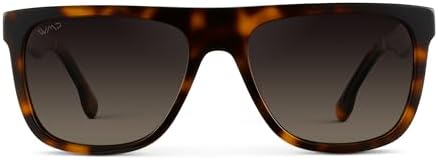 WMP Eyewear - Men's Bold Flat-Top Square Sunglasses, Polarized Lenses, 100% UV Protection, Lightweight and Durable