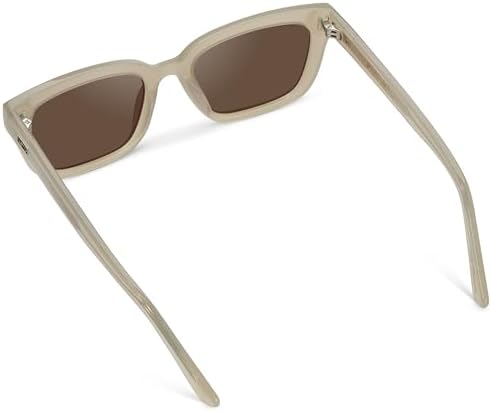 WearMe Pro - Women's Polarized Rectangular Sunglasses, Narrow Acetate Frame, Durable 5-Tube Hinge, Hand-Polished Finish