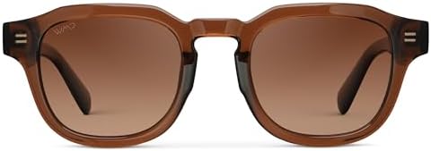 WMP Eyewear – Men's Square Polarized Sunglasses: Thick acetate frame, bold geometry, 5-cylinder hinges, 60s retro design.