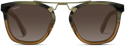 WMP Eyewear - Women's Oversized Polarized Sunglasses: Square Retro Style with Metal Double Bridge