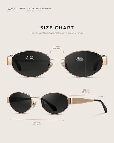 WearMe Pro Retro Oval Women's Sunglasses - Stylish Small Frame, 90s Inspired Fashion, with AR Coating