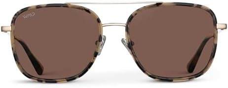 WearMe Pro - Women's Polarized Square Sunglasses: Modern Square Aviator Double Bridge Retro Aesthetics