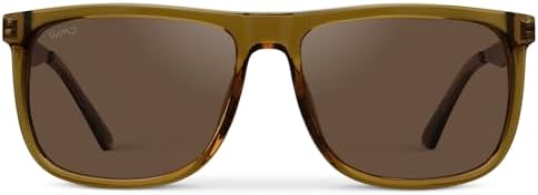 WMP Eyewear - Men's Polarized Flat-Top Square Sunglasses
