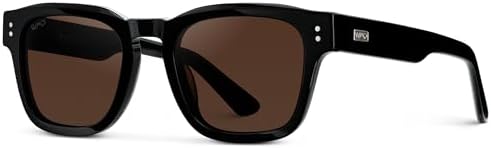 WMP Eyewear – Men's Polarized Rectangular Sunglasses: Thick Acetate Frame, Modern Style