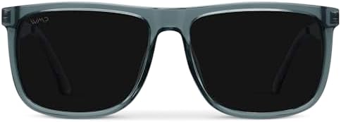 WMP Eyewear - Men's Polarized Flat-Top Square Sunglasses