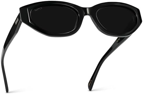 WearMe Pro - Women's Polarized Sunglasses, Narrow Stylish Cat-Eye Acetate Frame, Oval Lenses, Hand-Polished
