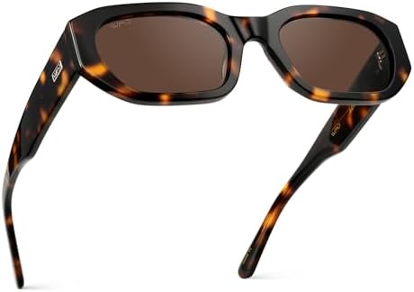 WearMe Pro - Women's Narrow Rectangular Sunglasses - Polarized, Lightweight Acetate, 100% UV Protection