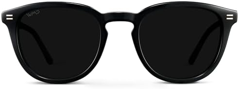 WMP Eyewear – Classic Round Polarized Sunglasses for Men, Premium Ultra-Thin Acetate Frame with Embossed Rivet Details