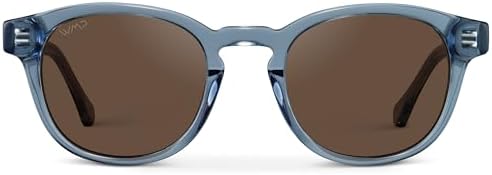 WMP Eyewear - Men's Retro Round/Oval Polarized Sunglasses, Lightweight Acetate Frame, UV Protection, Metal Core Design