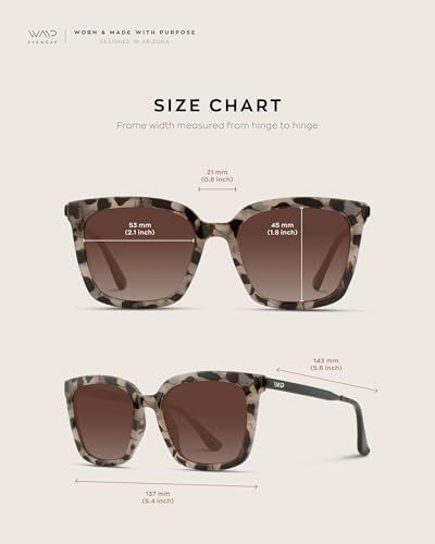 WearMe Pro WMP Eyeglasses - Square Oversized Metal Frame Stylish Women's Polarized Sunglasses