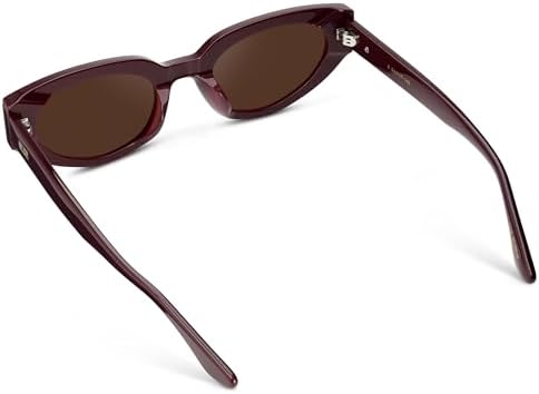 WearMe Pro - Women's Narrow Cat-Eye Sunglasses: Acetate Frame and Anti-Reflective Lenses