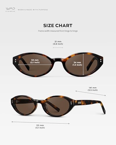 WearMe Pro WMP Eyeglasses – Women's Oval Sunglasses: 90s-inspired slim frame, soft curves, stylish and minimalist look.