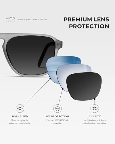 WearMe Pro Polarized Modern Aviator Single-Bridge Square Men's Sunglasses