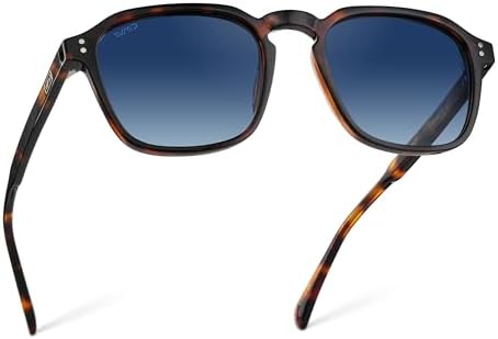 WearMe Pro Men's Polarized Square Sunglasses – Wide Fit, Retro Style, UV400, Lightweight Frame, Suitable for Driving and Everyday Wear