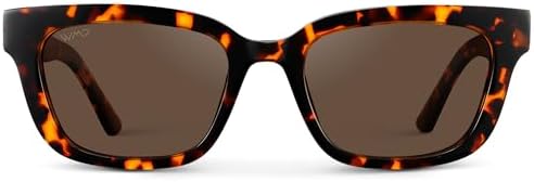 WearMe Pro - Women's Polarized Rectangular Sunglasses, Narrow Acetate Frame, Durable 5-Tube Hinge, Hand-Polished Finish