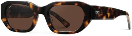WearMe Pro - Women's Narrow Rectangular Sunglasses - Polarized, Lightweight Acetate, 100% UV Protection