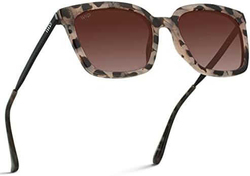 WearMe Pro WMP Eyeglasses - Square Oversized Metal Frame Stylish Women's Polarized Sunglasses