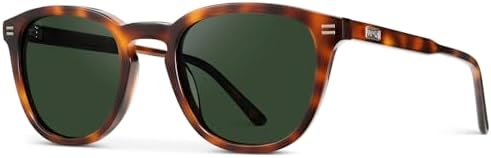WMP Eyewear – Classic Round Polarized Sunglasses for Men, Premium Ultra-Thin Acetate Frame with Embossed Rivet Details