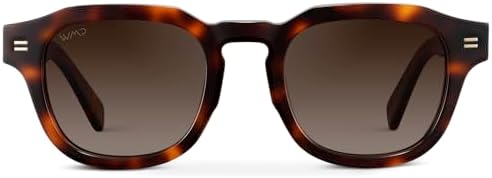 WMP Eyewear – Men's Square Polarized Sunglasses: Thick acetate frame, bold geometry, 5-cylinder hinges, 60s retro design.