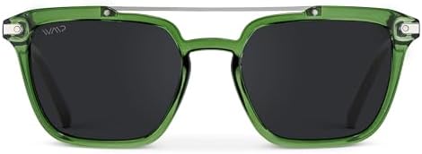 WearMe Pro Modern Men's Square Aviator Sunglasses - Bimetallic Bridge with Polarized Lenses