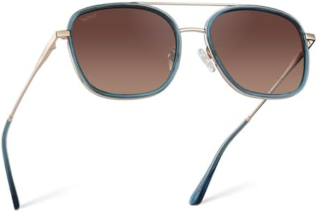 WearMe Pro - Women's Polarized Square Sunglasses: Modern Square Aviator Double Bridge Retro Aesthetics