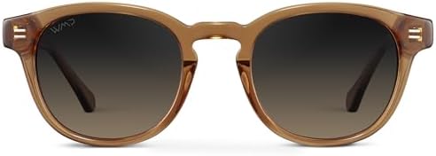 WMP Eyewear - Men's Retro Round/Oval Polarized Sunglasses, Lightweight Acetate Frame, UV Protection, Metal Core Design
