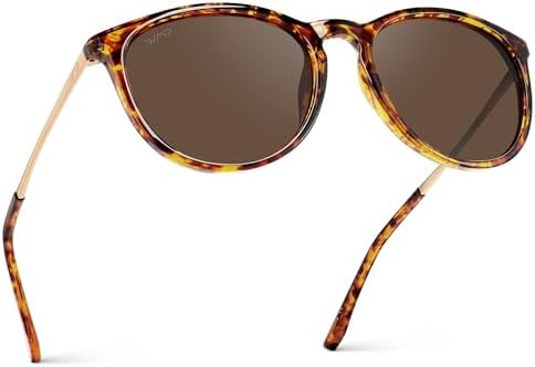 WearMe Pro Women's Round Polarized Sunglasses - UV400 Protection, Lightweight Frame, Retro Style