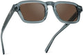 WearMe Pro - Men's Polarized Sunglasses: Narrow geometric frame, rectangular lenses, round studs, injection-molded metal core