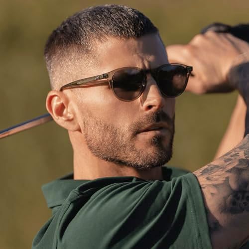 WearMe Pro WMP Eyewear – Men’s Round Performance Golf Sunglasses: Polarized, Anti-Reflective Lenses and Non-Slip Nose Pads
