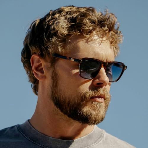 WearMe Pro Men's Polarized Square Sunglasses – Wide Fit, Retro Style, UV400, Lightweight Frame, Suitable for Driving and Everyday Wear