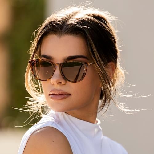 WearMe Pro Women's Round Polarized Sunglasses - UV400 Protection, Lightweight Frame, Retro Style
