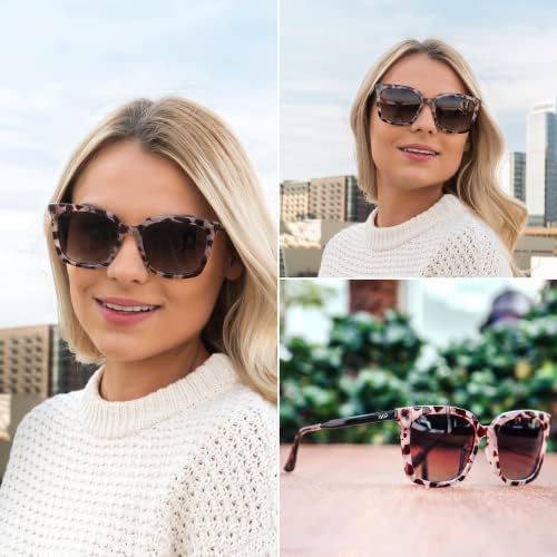 WearMe Pro WMP Eyeglasses - Square Oversized Metal Frame Stylish Women's Polarized Sunglasses