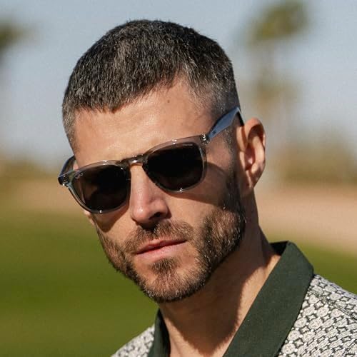 WMP Eyewear – Men's Polarized Sport Golf Sunglasses: Round Frame, Anti-reflective Lens, Anti-slip Nose Pads, Lightweight