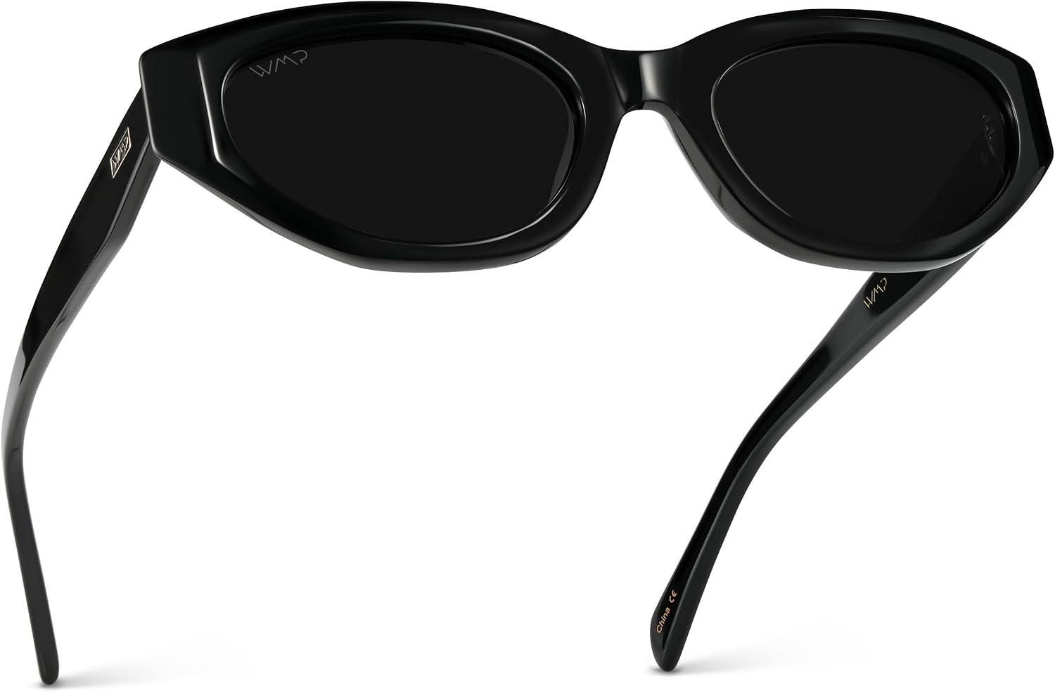 WearMe Pro - Women's Polarized Sunglasses, Narrow Stylish Cat-Eye Acetate Frame, Oval Lenses, Hand-Polished