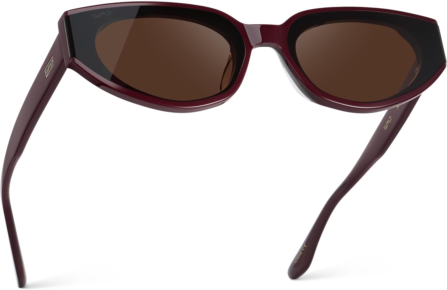 WearMe Pro - Women's Narrow Cat-Eye Sunglasses: Acetate Frame and Anti-Reflective Lenses