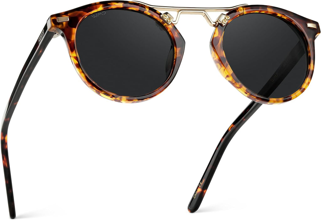 WearMe Pro Women's Polarized Round Retro Double Bridge Sunglasses